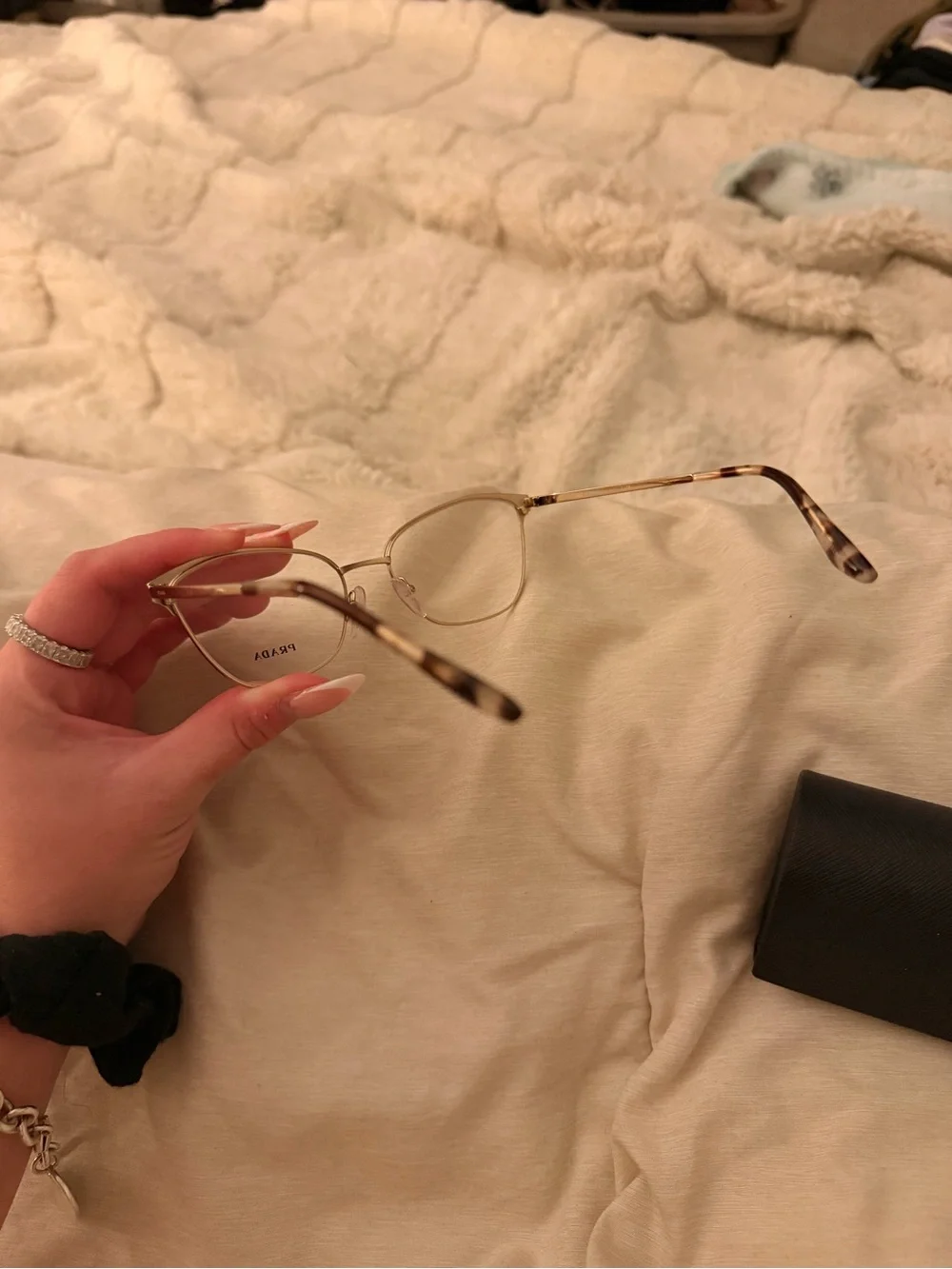 Prada Pink & Tortoiseshell Women's Optical Glasses with Case